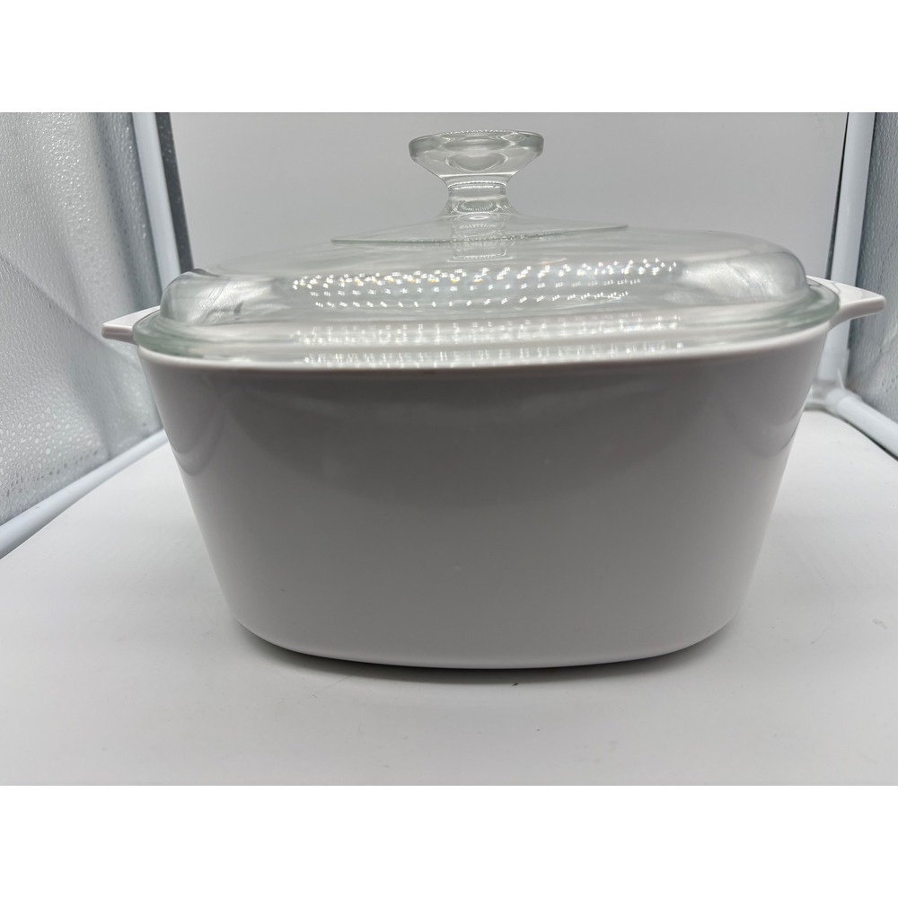 VTG Corning Ware Just White A-3-B Casserole Dish 3 QT 3L Square w/ Pyrex Lid